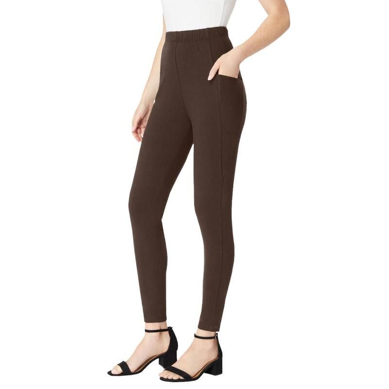 ロアマンズ レディース ボトムス カジュアルパンツ プラスサイズ Roamans Womens Plusize SidePocket Essentialegging Chocolate チョコレート