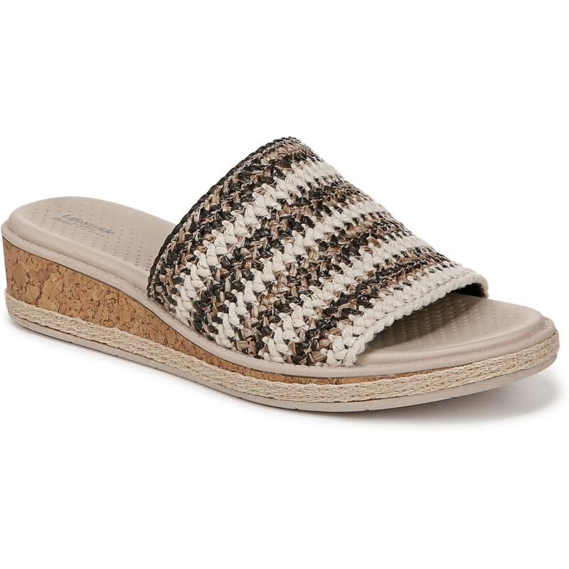 ライフストライド レディース シューズ サンダル LifeStride Breezy Womenslide Sandals Black Raffia ブラック