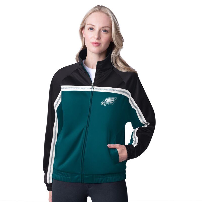 ジースリー フォーハー バイ カール バンクス レディース アウター ジャケット・ブルゾン Womens GIII 4Her by Carl Banks Midnight Green Philadelphia Eagles Post Game FullZip