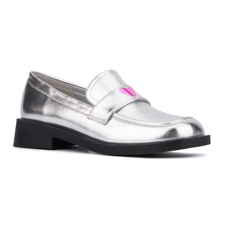 オリビアミラー レディース シューズ スリッポン・ローファー Olivia Miller Luminaries Loafer Womens Casual Shoesilver シルバー