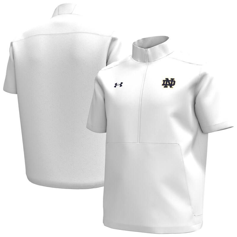 アンダーアーマー メンズ トップス Tシャツ Mens Under Armour White Notre Dame Fighting Irish Motivate QuarterZip Short Sleeve Top Ntd White ホワイト