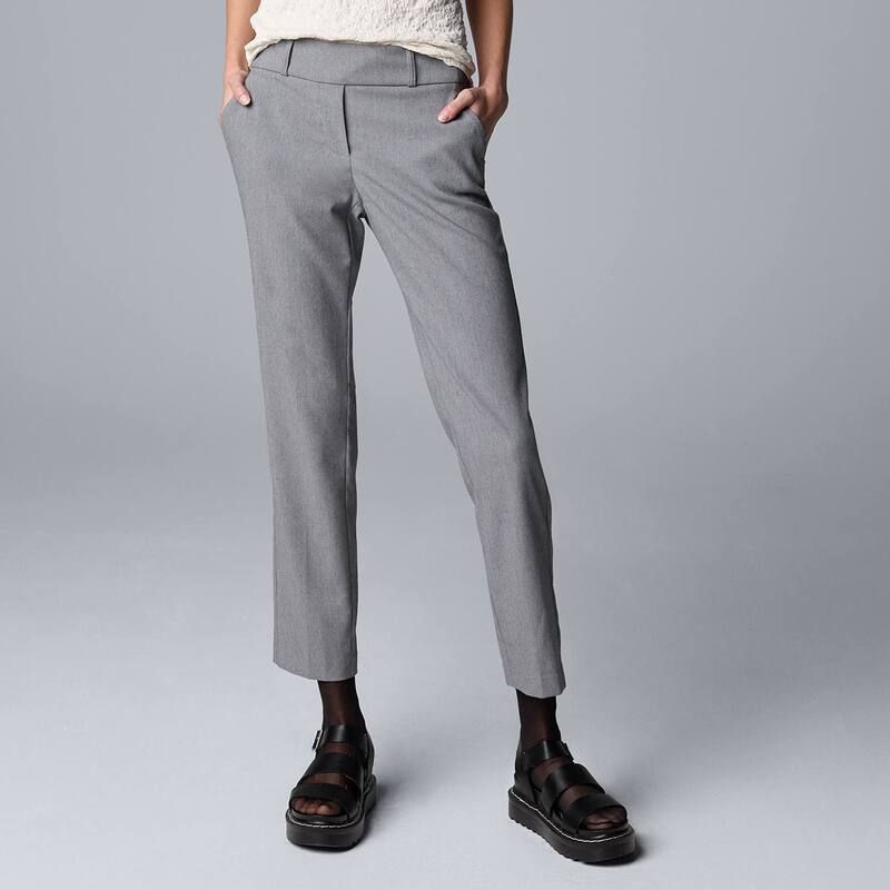 ヴェラウォン レディース ボトムス カジュアルパンツ アンクル Womensimply Vera Wang Simply Modern Ankle Pants Grey Melange グレー