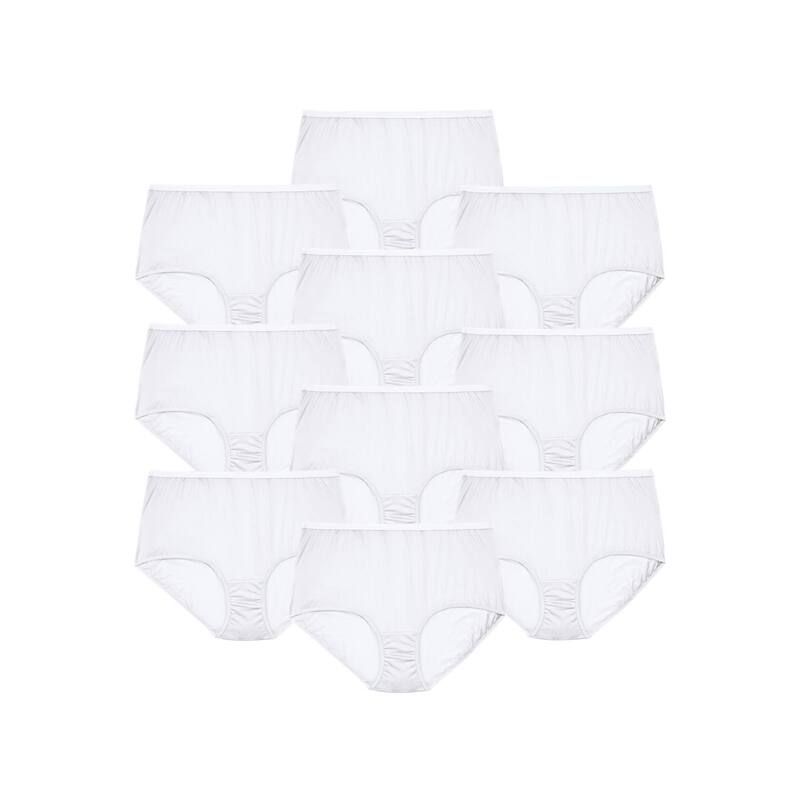 コンフォート チョイス レディース アンダーウェア パンツ プラスサイズ コットン Comfort Choice Plusize Full Coverage Cotton Brief 10Pack White Pack ホワイト