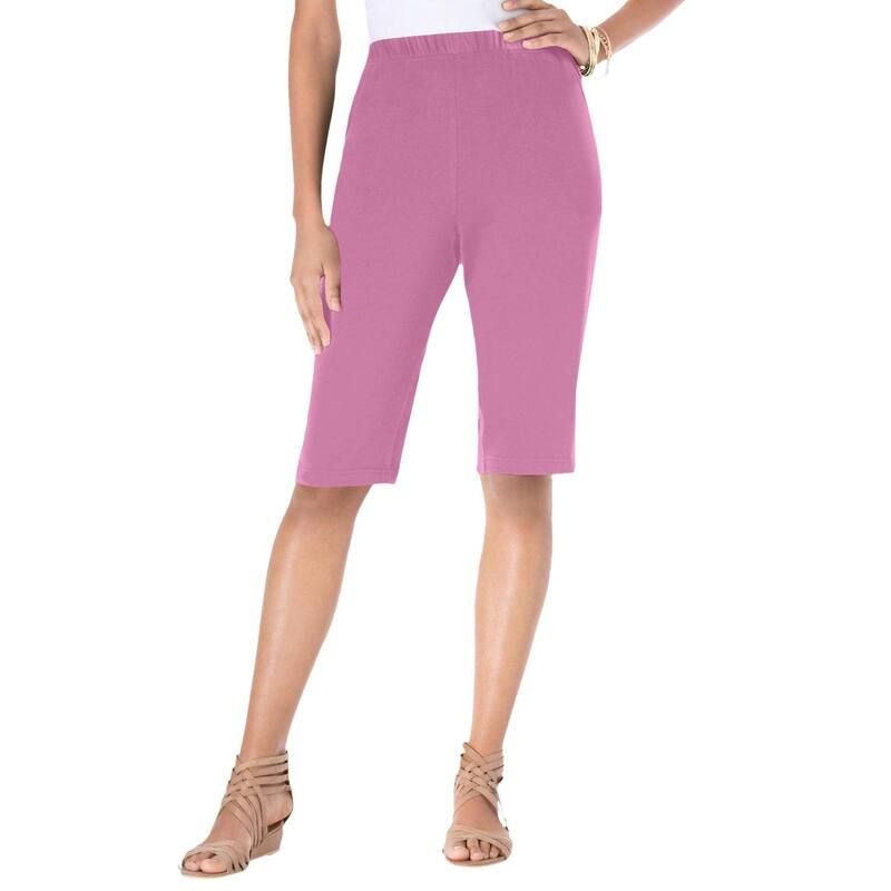 ロアマンズ レディース ボトムス ハーフパンツ・ショーツ プラスサイズ ニット Roamans Womens Plusize Soft Knit Bermuda Short Mauve Orchid