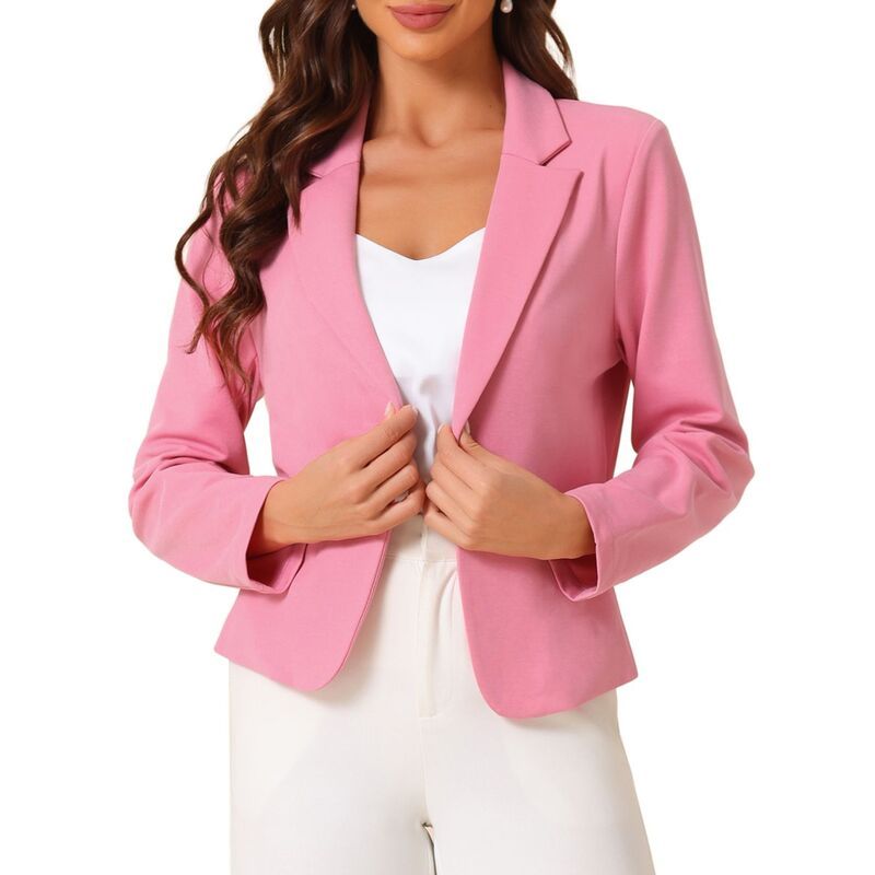 アレグラ ケー レディース アウター ジャケット・ブルゾン ブレザー ALLEGRA K Business Blazer For Womens Open Front Office Casual Work Crop Suit Jacket Dark Pink ピ