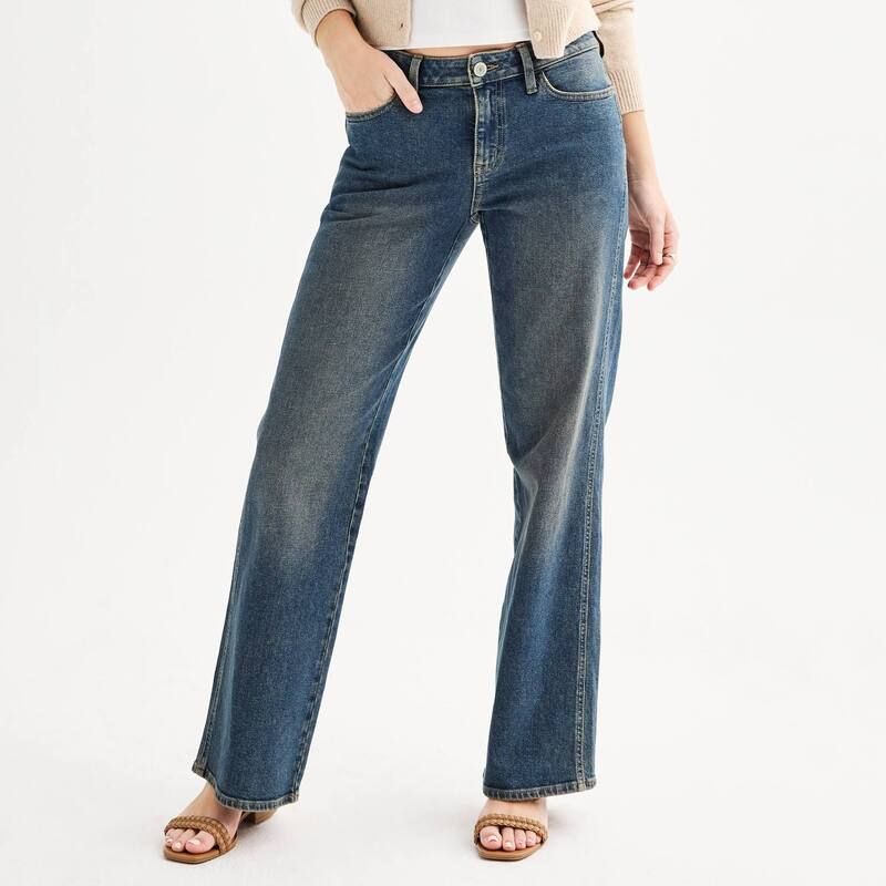 エスオー レディース ボトムス デニムパンツ ローライズ ジーンズ Juniors SO Low Rise Baggy Jeans Dark Tint