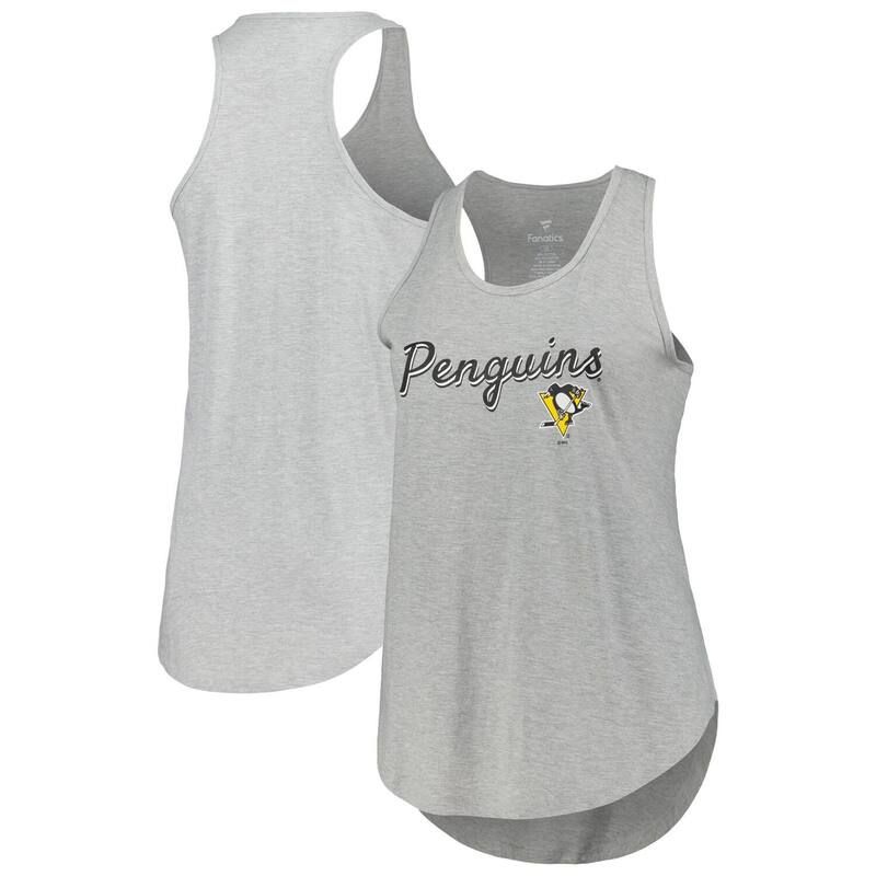 アンブランデッド レディース トップス Tシャツ プラスサイズ Unbranded Womens Fanatics Branded Heather Gray Pittsburgh Penguins Plusize Racerback Tank Topngrey