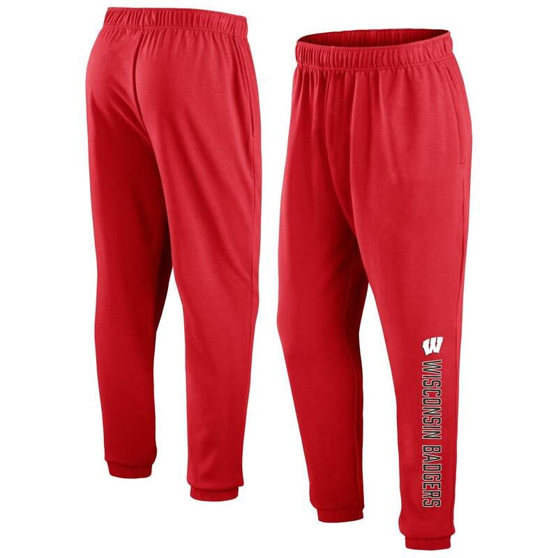 ファナティクス メンズ ボトムス カジュアルパンツ スウェットパンツ フリース Mens Fanatics Branded Red Wisconsin Badgers Chop Block Fleece Sweatpants Wis Red レッド