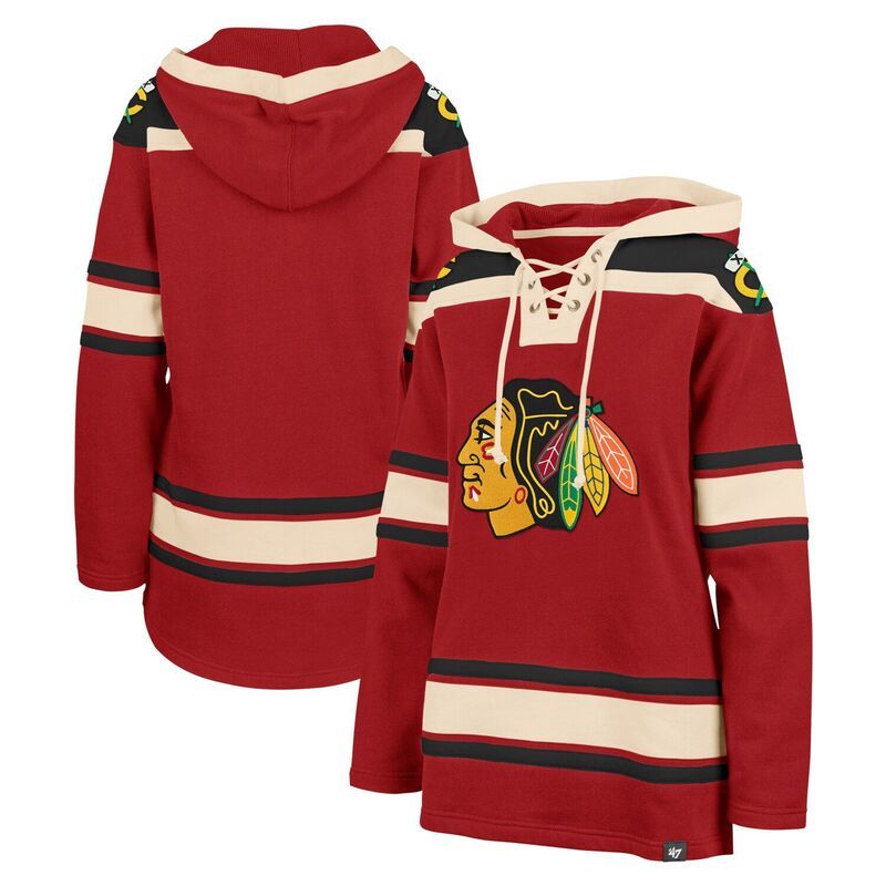 アンブランデッド レディース トップス Tシャツ レース パーカー Unbranded Womens 47 Red Chicago Blackhawksuperior Lacer Pullover Hoodie Hwk Red レッド