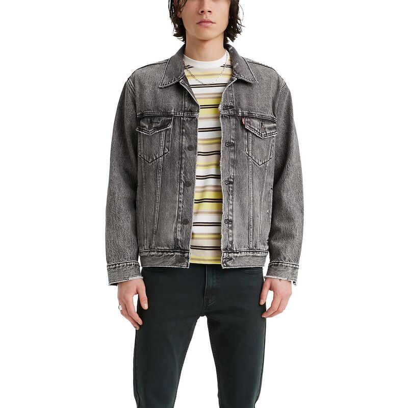 リーバイス メンズ アウター ジャケット・ブルゾン リラックスフィット Mens Levis Relaxed Fitrucker Jacket Black Bear Claws ブラック