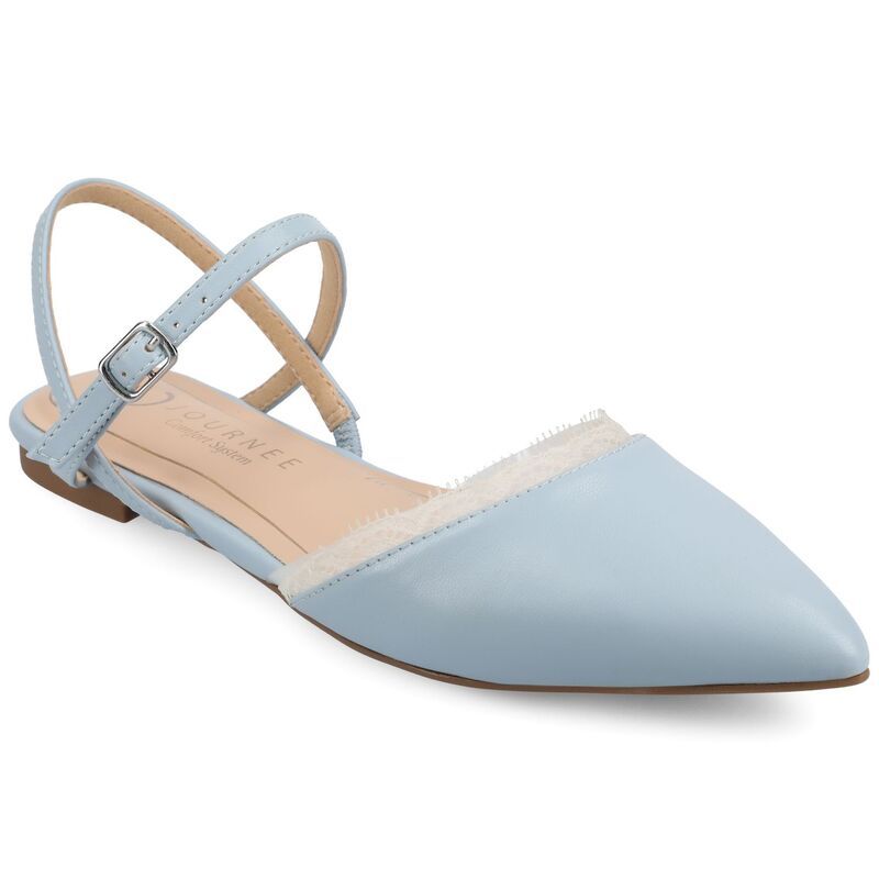 ジャーニー レディース シューズ サンダル Journee Martine WomensuperNatural Shades Dress Flatsky Blue Lace ブルー