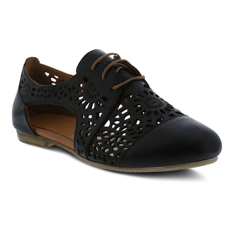 スプリングステップ レディース シューズ サンダル レース レザー Spring Step Theone Womens Leather Laceup Shoes Black ブラック