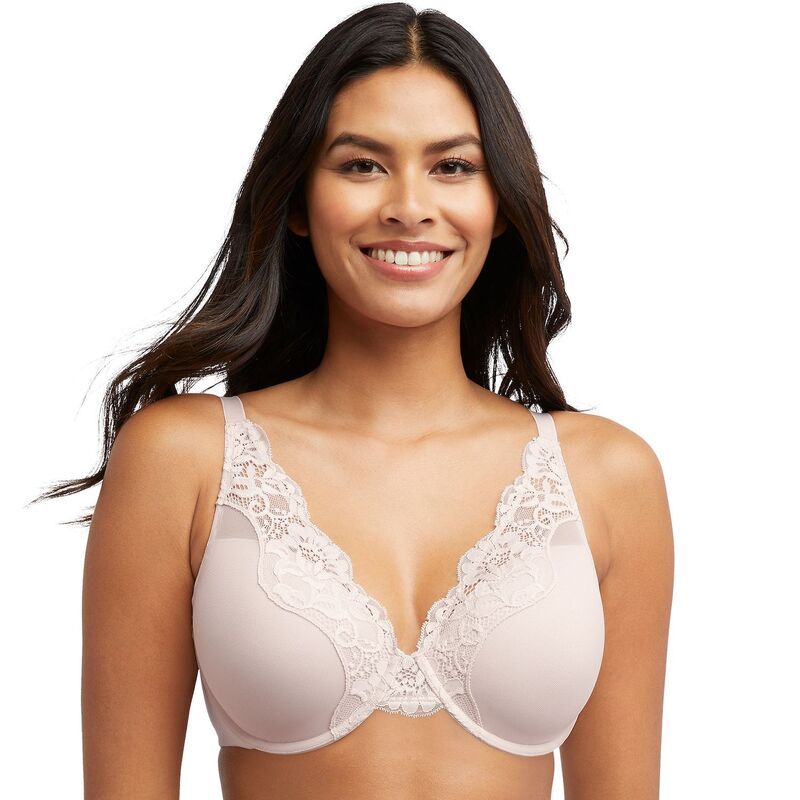 バリ レディース アンダーウェア ブラジャー レース Bali One Smooth U Comfort Stretch Lace Underwire Bra DF0084 Sandshell