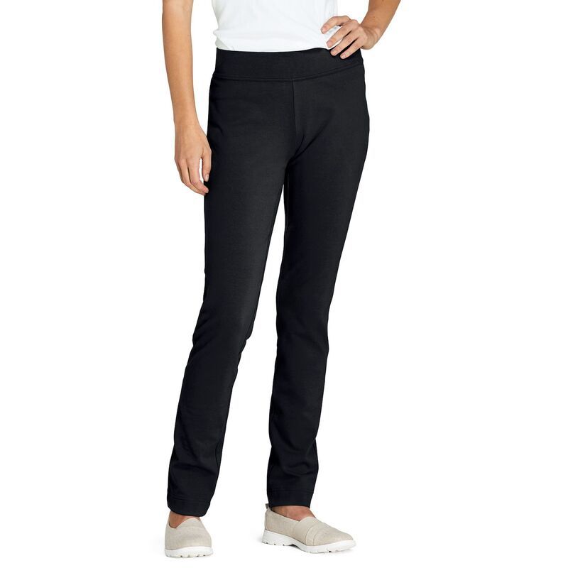 ランズエンド レディース ボトムス カジュアルパンツ プチ Petite Lands End Starfish Slim Cut PullOn Pants Black ブラック