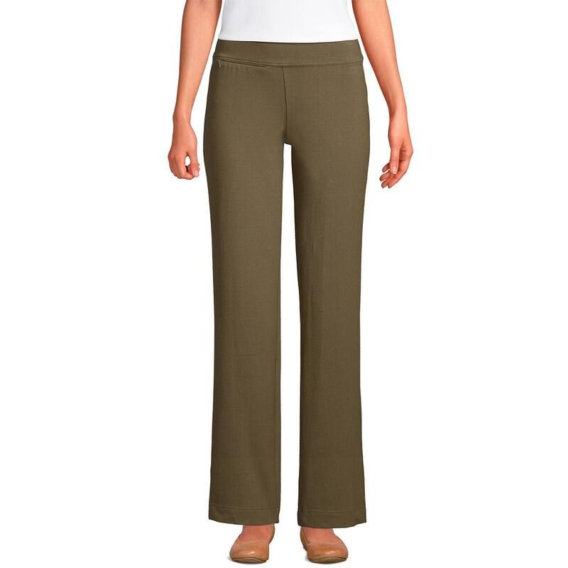 ランズエンド レディース ボトムス カジュアルパンツ プチ Petite Lands End Starfish StraightLeg PullOn Pants Forest Moss フォレスト