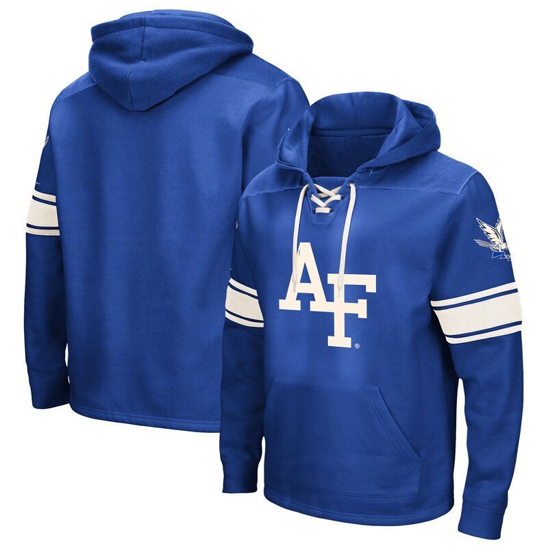 コロシアム メンズ トップス Tシャツ レース パーカー Mens Colosseum Royal Air Force Falcons 20 LaceUpullover Hoodie Afa Blue ブルー