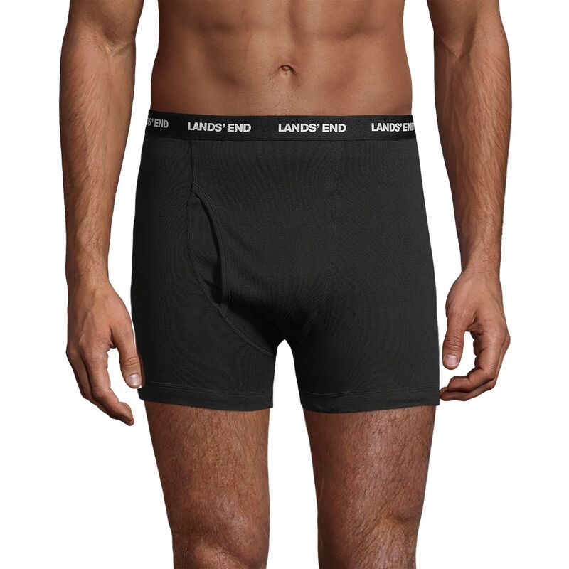 ランズエンド メンズ アンダーウェア ボクサーパンツ ニット Mens Lands End 3packnit Boxer Briefs Black ブラック