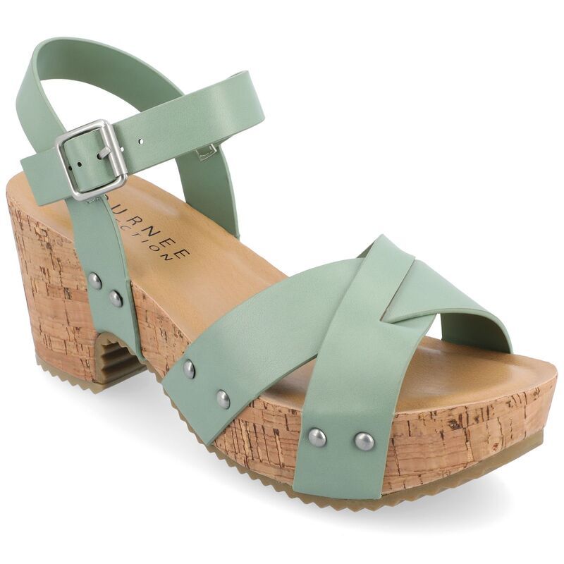 ジャーニー レディース シューズ サンダル プラットフォーム Journee Valentina Womens Platform Sandals Green グリーン