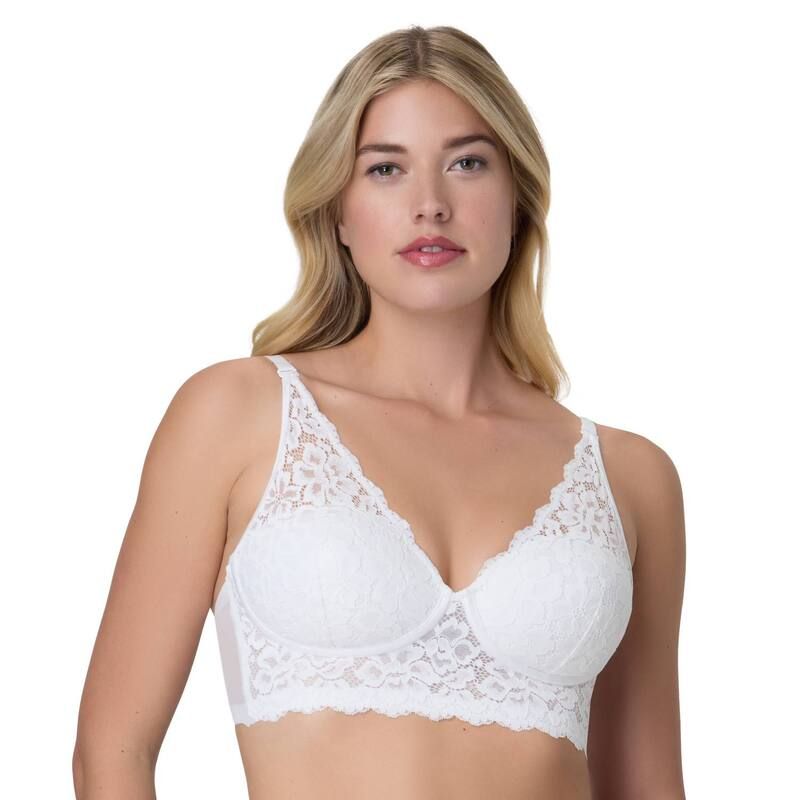 メイデンフォーム レディース アンダーウェア ブラジャー レース Maidenform Lightly Lined Convertible Lace Bralette DM1188 White ホワイト
