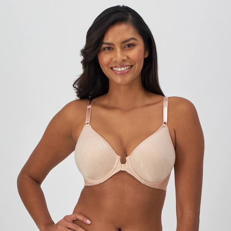 バリ レディース アンダーウェア ブラジャー Bali Comfort Revolution FullFigure FrontClosure Shaping Underwire Bra DF3P66 Sandshell