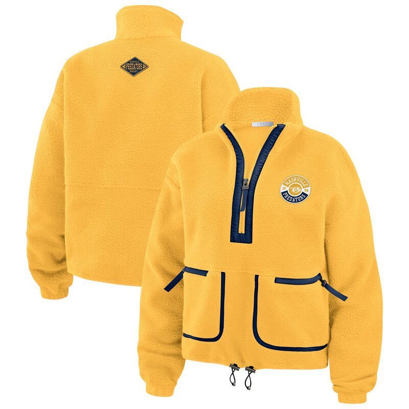 ウェア バイ エリン アンドルーズ レディース トップス Tシャツ フリース ジャケット Womens WEAR by Erin Andrews Gold Nashville Predators Polar Fleece HalfZip Jacket Pdt