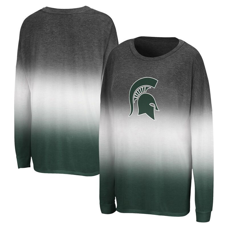 コロシアム レディース トップス Tシャツ Womens Colosseum Black Michigan State Spartans Winkle Dip Dye Long Sleeve TShirt Msu Black ブラック 10,715円