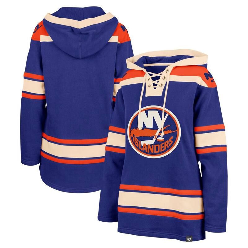 フォーティセブンブランド レディース トップス Tシャツ レース パーカー 47 Brand Womens 47 Royal New York Islandersuperior Lacer Pullover Hoodie Isl Blue ブルー