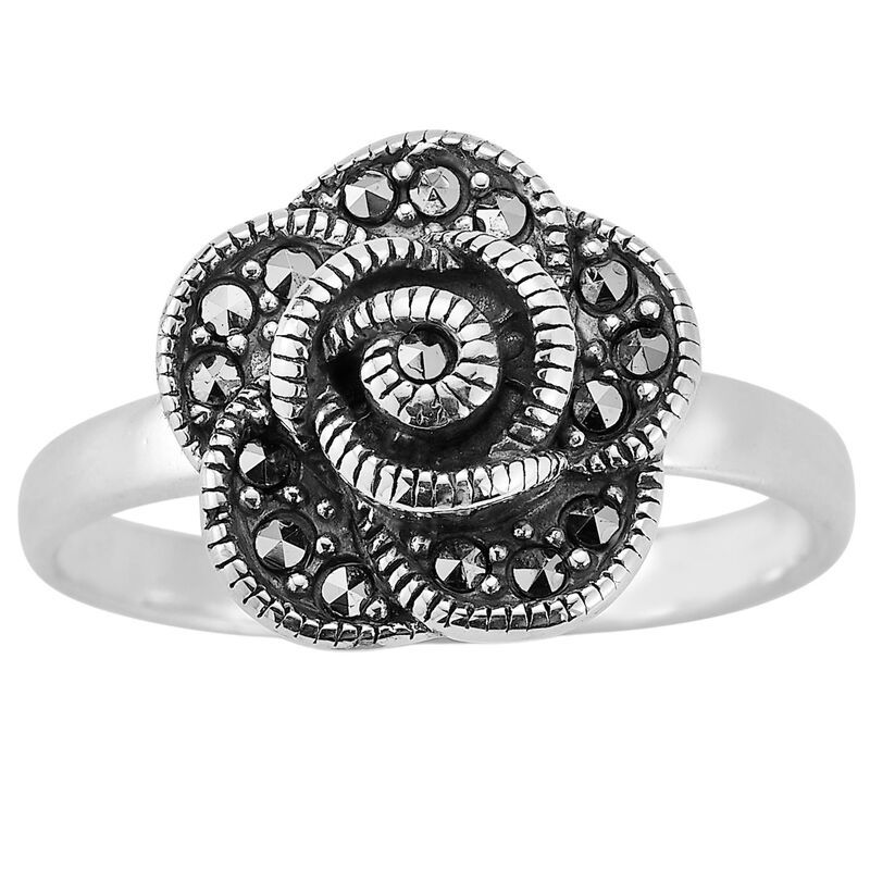 Sunkissed Sterling レディース アクセサリー リング Sunkissed Sterling Cubic Zirconia Oxidized Rose Ring Silver Tone シルバー