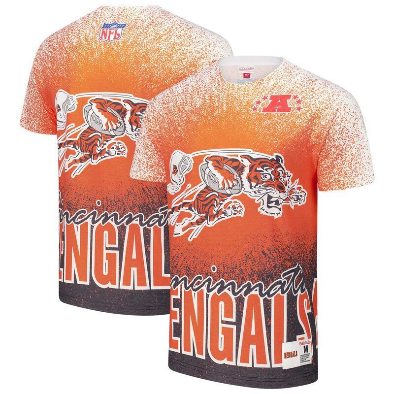 ミッチェルネス メンズ トップス Tシャツ ヴィンテージ ロゴ Mens Mitchell Ness White Cincinnati Bengals Team Burst Vintage Logo TShirt Bng White ホワイト