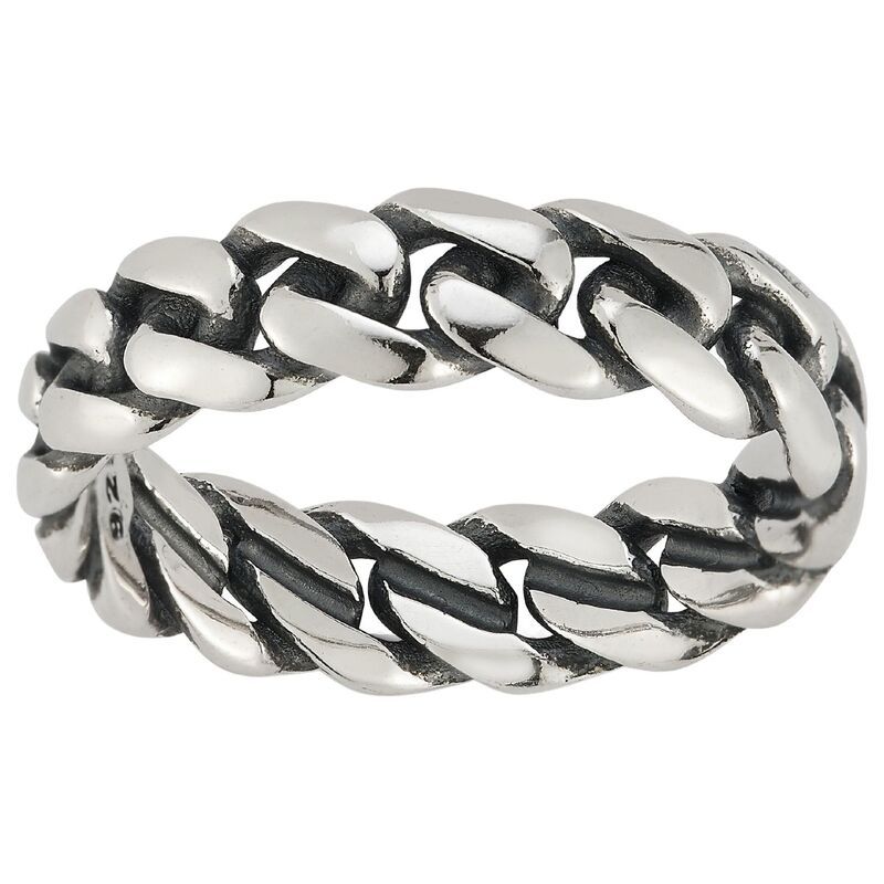 Sunkissed Sterling レディース アクセサリー リング Sunkissed Sterling Silver Oxidized Curb Ring Silver Tone シルバー