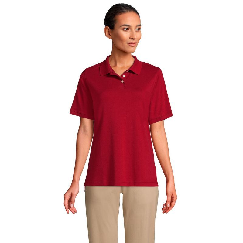 ランズエンド レディース トップス Tシャツ ポロシャツ Womens Lands End School Uniform Classic Short Sleeve Interlock Polo Top Garnet