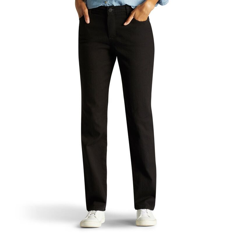 リー レディース ボトムス デニムパンツ ジーンズ Womens LeeR Instantly Slims High Waisted StraightLeg Jeans Black ブラック
