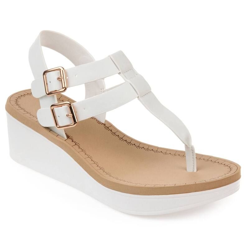 ジュルネ コレクション レディース シューズ サンダル Journee Collection Bianca Womens Wedge Sandals White ホワイト