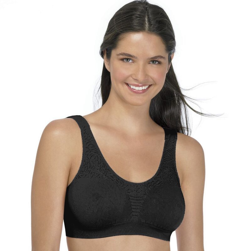 バリ レディース アンダーウェア ブラジャー Bali Comfort Revolution Seamless Microfiber Crop Top DF103J Black ブラック