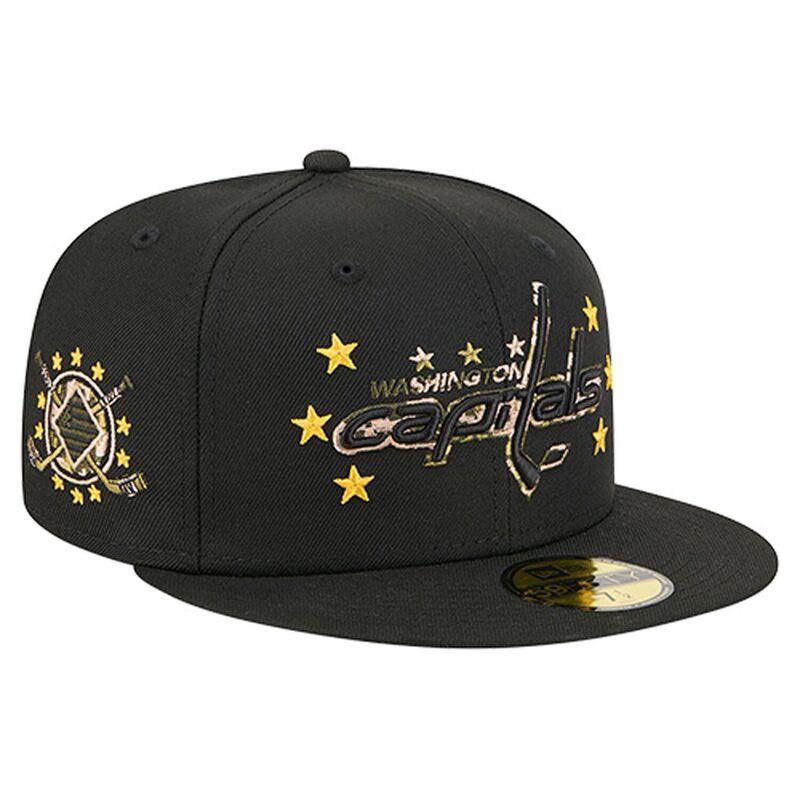 ニューエラ メンズ アクセサリー 帽子 キャップ Mens New Era Black Washington Capitals Military Appreciation Digital Camo Stars 59FIFTY Fitted Hat Cap Bl