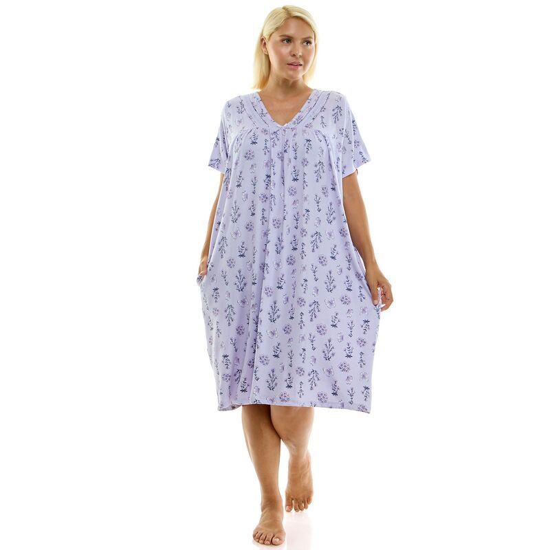 クロフト＆バロー レディース アンダーウェア ナイトウェア プラスサイズ シャツ Plusize Croft Barrowhisperluxe Short Sleeve Sleepshirt Butterfly Floral Purpl