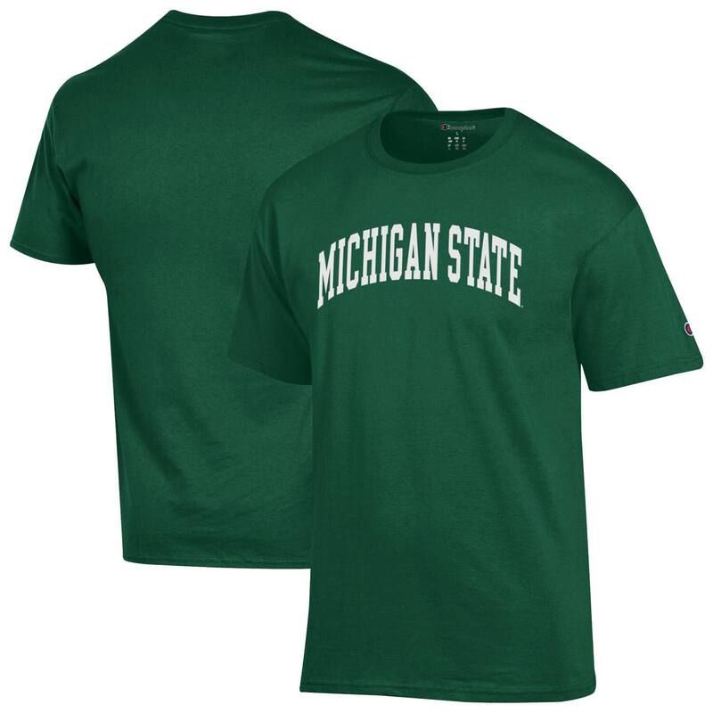 チャンピオン メンズ トップス Tシャツ Mens Champion Green Michigan State Spartans Basic Arch TShirt Msu Green グリーン