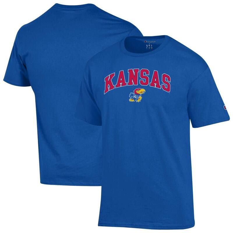 チャンピオン メンズ トップス Tシャツ ロゴ MensChampion Royal Kansas Jayhawks Arch Over Logo TShirt Kns Blue ブルー