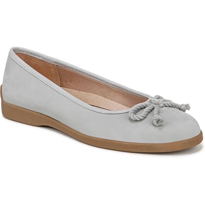 ライフストライド レディース シューズ サンダル レザー フェイクレザー LifeStride Maura Womens Faux Leather SlipOn Ballerina Shoes Gray Faux Leather グレー