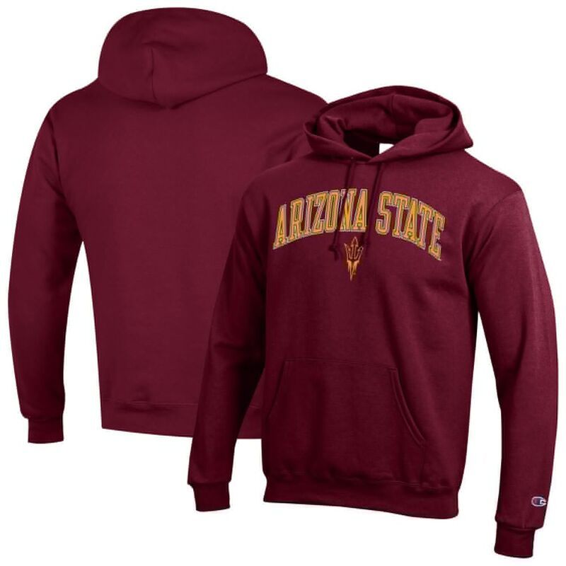 チャンピオン メンズ トップス Tシャツ ロゴ フリース パーカー MensChampion Maroon Arizona State Sun Devils Arched Logo Fleece Pullover Hoodie Asu Red レッド