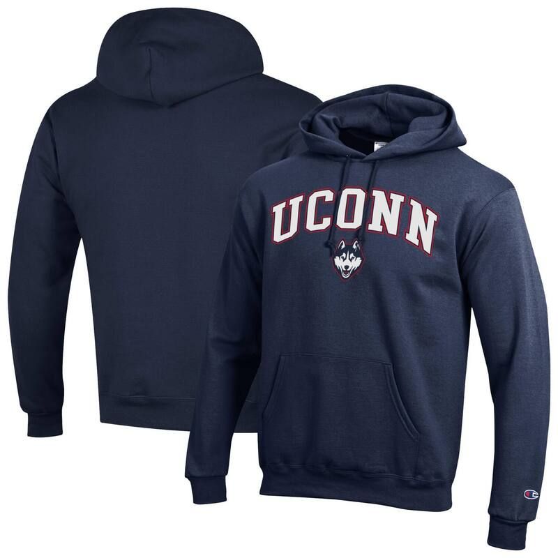 チャンピオン メンズ トップス Tシャツ ロゴ フリース パーカー MensChampionavy UConn Huskies Arched Logo Fleece Pullover Hoodie Conavy ネイビー