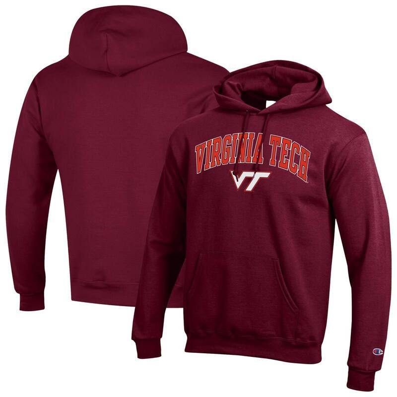 チャンピオン メンズ トップス Tシャツ ロゴ フリース パーカー MensChampion Maroon Virginia Techokies Arched Logo Fleece Pullover Hoodie Vat Red レッド