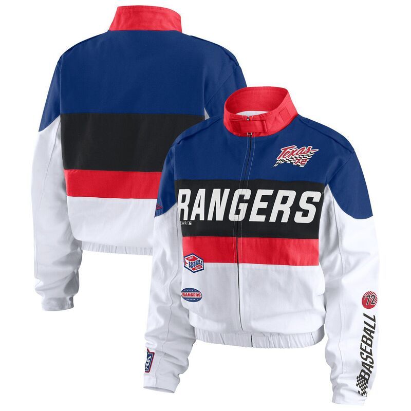 ウェア バイ エリン アンドルーズ レディース アウター ジャケット・ブルゾン Womens WEAR by Erin Andrews NavyWhitexas Rangers Racing FullZip Jacket Rgr Navy ネイビー