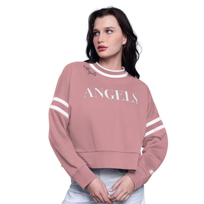 スターター レディース トップス Tシャツ スウェット クロップド Womenstarter Pink Los Angeles Angels Power Play Cropped Pullover Sweatshirt Ang Pink ピンク