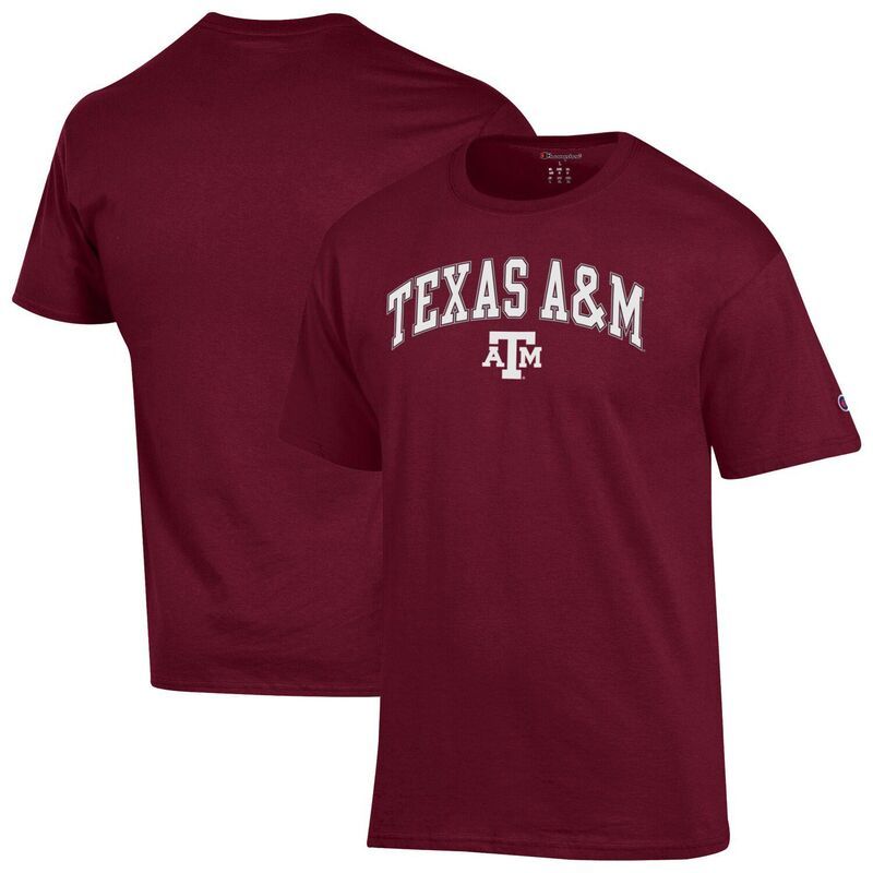 チャンピオン メンズ トップス Tシャツ ロゴ MensChampion Maroon Texas AM Aggies Arched Logo TShirtam Red レッド