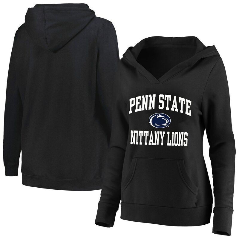 チャンピオン レディース トップス Tシャツ プラスサイズ Womens Champion Black Penn State Nittany Lions Plusize Heart Soul Notch Neck Pullover Pst Black ブラック
