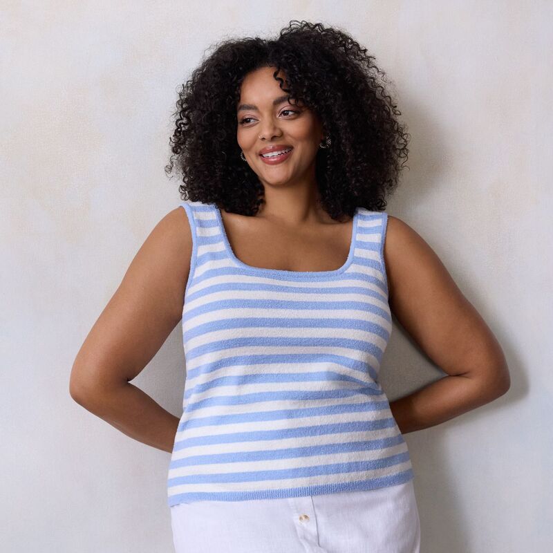 LC Lauren Conrad レディース アウター ニット・セーター プラスサイズ Plusize LC Lauren Conrad Charm Sweater Tank Top Sky Chandail Stripe ストライプ