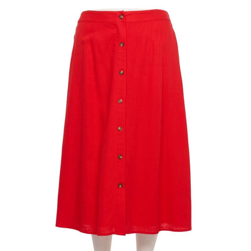 LC Lauren Conrad レディース ボトムスカート プラスサイズ ミディ Plusize LC Lauren Conrad ButtonFront Midi Skirt Poppy Bouquet