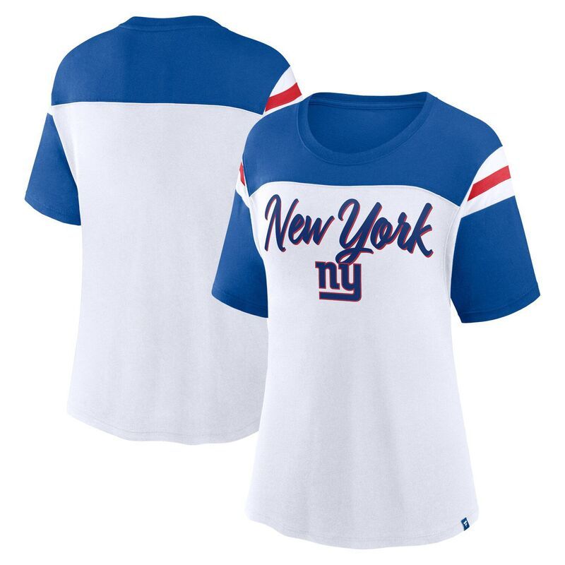 【送料無料】 ファナティクス レディース Tシャツ トップス Womens Fanatics WhiteRoyal New York Giants Cheer Chant Fashion Crop Top Gia White