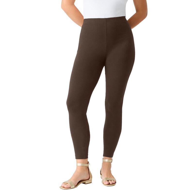 ロアマンズ レディース ボトムス カジュアルパンツ プラスサイズ アンクル Roamans Womens Plusize Anklength Essential Stretch Legging Chocolate チョコレート
